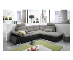 JUSTyou Missouri Sofá esquinero Negro Plateado