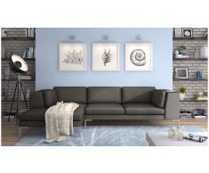 JUSTyou Remi Sofá esquinero Gris Cuero sintético