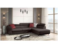 JUSTyou Corina Sofá esquina Marrón Velour