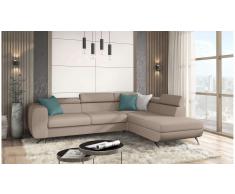 JUSTyou Corina Sofá esquina Marrón Tejido estructurado