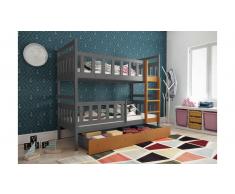 JUSTyou Tobi Litera Grafito Aliso 80x160 cm