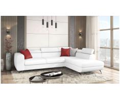 JUSTyou Corina Sofá esquina Blanco Cuero sintético