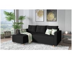 JUSTyou Livenza Sofá Negro Tejido estructurado