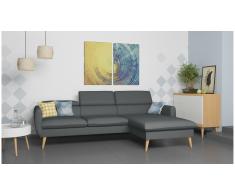 JUSTyou Nuno Sofá esquina Gris Cuero sintético
