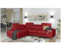JUSTyou Caio Sofá esquina Rojo Cuero sintético