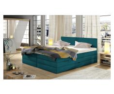 JUSTyou Emma Cama Box Spring Turquesa Velours 180x200