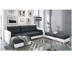 JUSTyou Kaito Sofa esquinero Negro Cuero sintetico