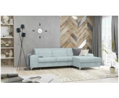 JUSTyou Lino Sofá esquina Azul Velour