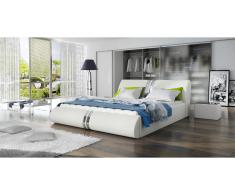 JUSTyou Callisto Cama tapizada Blanco 140x200