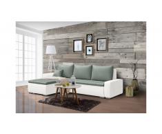 JUSTyou Edolie Sofa esquinero Blanco Verde