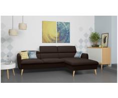 JUSTyou Nuno Sofá esquina Marrón Tejido estructurado