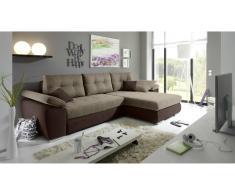 JUSTyou Kentucky Sofá esquinero Marrón Beige