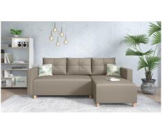 JUSTyou Lamone Sofá esquinero Marrón Cuero sintético