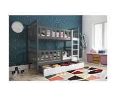 JUSTyou Tobi Litera Grafito Blanco 80x160 cm