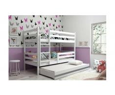 JUSTyou Kera con cama supletoria Litera Blanco Grafito