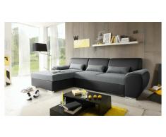 JUSTyou Alaska Sofá esquinero Negro Gris