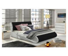 JUSTyou Tessa Cama tapizada Negro | Blanco 160x200