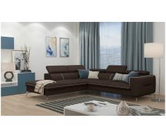 JUSTyou Diogo Sofá esquina Marrón Tejido estructurado
