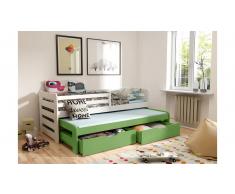 JUSTyou Kobi III Cama funcional Blanco Verde 90x188 cm