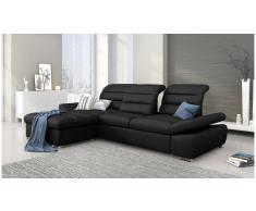 JUSTyou Helia Sofa esquinero Negro Cuero sintetico