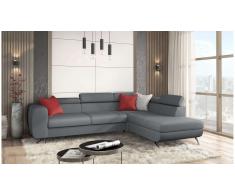 JUSTyou Corina Sofá esquina Gris Cuero sintético