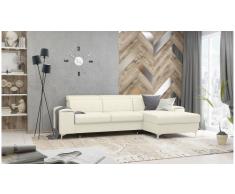 JUSTyou Lino Sofá esquina Beige Cuero sintético