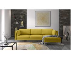 JUSTyou Siri Sofá esquinero Amarillo Velour