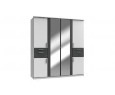 JUSTyou Embu Armario puerta abatible Blanco Grafito