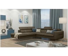 JUSTyou Diogo Sofá esquina Marrón Cuero sintético