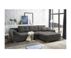 JUSTyou Colorado Sofá esquinero Marrón grisáceo