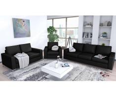 JUSTyou Helmer Conjunto de sofás Negro Cuero sintético