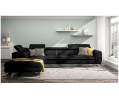 JUSTyou Alda Sofa esquinero Negro Velour