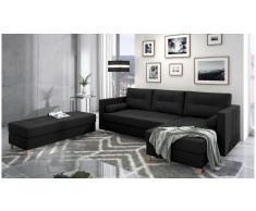 JUSTyou Kaito Sofa esquinero Negro Cuero sintetico