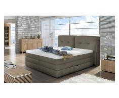 JUSTyou Falun Cama Box Spring Marrón grisáceo 140x200
