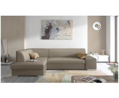 JUSTyou Piave Sofá esquinero Marrón Cuero sintético