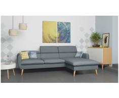 JUSTyou Nuno Sofá esquina Gris Velour