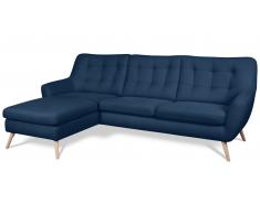 JUSTyou Genise Sofá esquinero Velour Azul