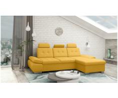 JUSTyou Carlota Sofá esquina Amarillo Velour