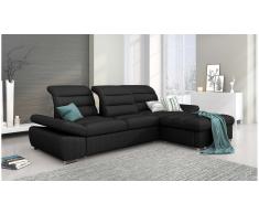 JUSTyou Helia Sofa esquinero Negro Tejido estructurado