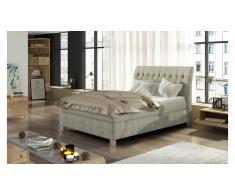 JUSTyou Happy Cama Crema Cuero sintético 100x200