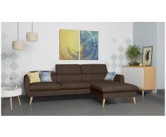 JUSTyou Nuno Sofá esquina Marrón Velour