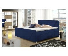 JUSTyou Velvet Cama Box Spring Azul 140x200