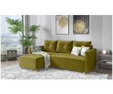 JUSTyou Livenza Sofá esquinero Amarillo Velour