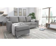 JUSTyou Eli Sofá esquinero Gris Tejido estructurado
