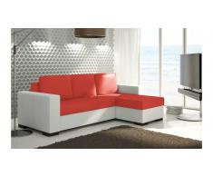 JUSTyou Newark Sofá esquinero Rojo Blanco