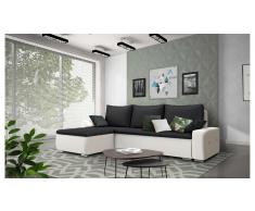 JUSTyou Claribel Sofa esquinero Blanco Negro