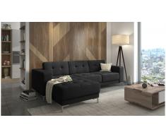 JUSTyou Tiril Sofá esquinero Negro Tejido estructurado