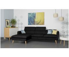 JUSTyou Nuno Sofá esquina Negro Velour
