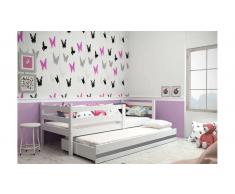 JUSTyou Kera con cama supletoria Cama Blanco Grafito