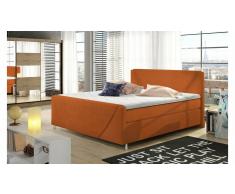 JUSTyou Velvet Cama Box Spring Naranja 160x200